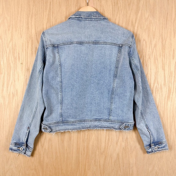 ZARA Frayed Hem Denim Jacket - Picture 6 of 10